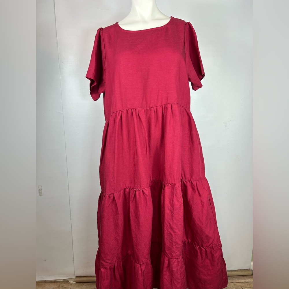 Tradlands CHALET TIERED DRESS BIRCH jam color